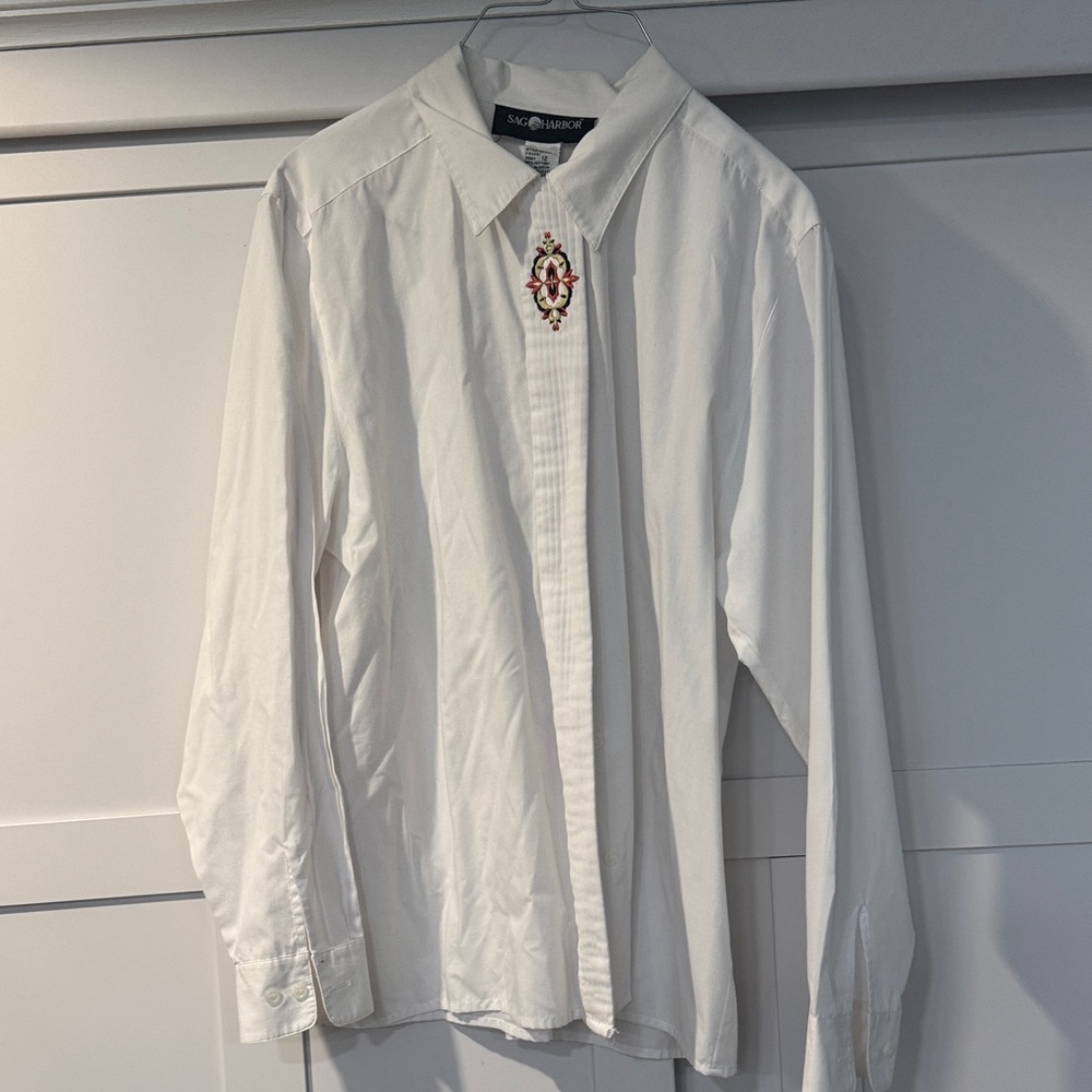 Vintage Sag Harbor Elegant White Dress Shirt